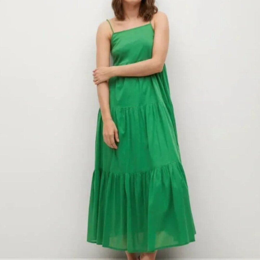 Mango MNG Cotton Dress Bloggers Favorite Kelly Green Size M